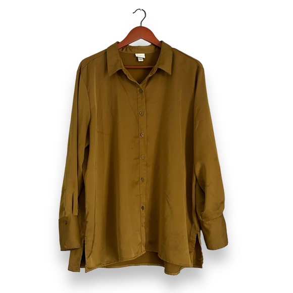 a new day Tops - [a new day] Mustard Yellow Silky Top
